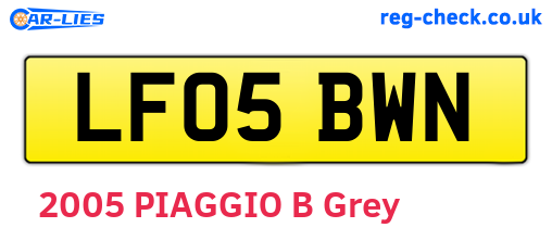 LF05BWN are the vehicle registration plates.