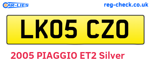 LK05CZO are the vehicle registration plates.