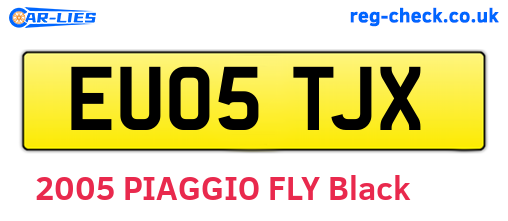 EU05TJX are the vehicle registration plates.