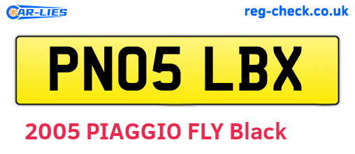 PN05LBX are the vehicle registration plates.