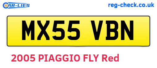 MX55VBN are the vehicle registration plates.