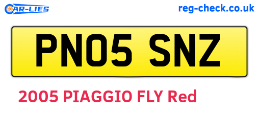 PN05SNZ are the vehicle registration plates.