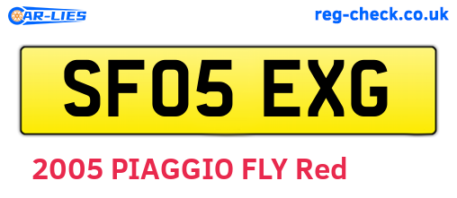 SF05EXG are the vehicle registration plates.
