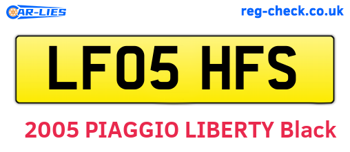 LF05HFS are the vehicle registration plates.