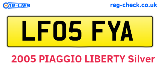 LF05FYA are the vehicle registration plates.