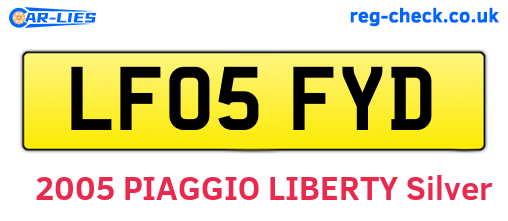 LF05FYD are the vehicle registration plates.