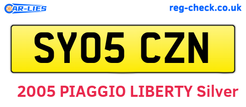 SY05CZN are the vehicle registration plates.