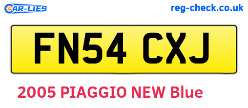 FN54CXJ are the vehicle registration plates.
