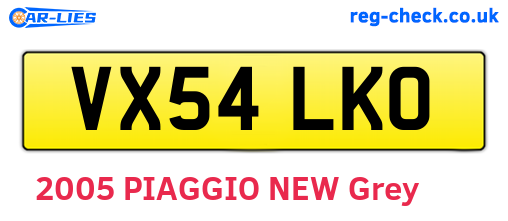 VX54LKO are the vehicle registration plates.