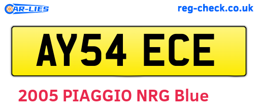 AY54ECE are the vehicle registration plates.