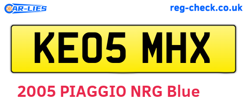 KE05MHX are the vehicle registration plates.
