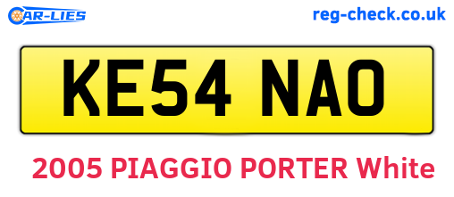 KE54NAO are the vehicle registration plates.