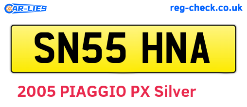 SN55HNA are the vehicle registration plates.