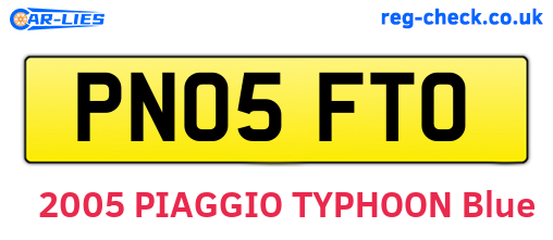 PN05FTO are the vehicle registration plates.