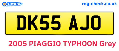 DK55AJO are the vehicle registration plates.