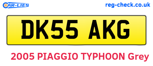 DK55AKG are the vehicle registration plates.