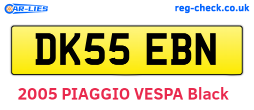 DK55EBN are the vehicle registration plates.