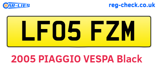 LF05FZM are the vehicle registration plates.