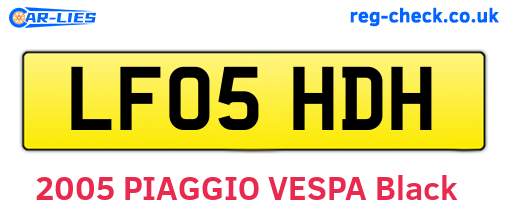 LF05HDH are the vehicle registration plates.