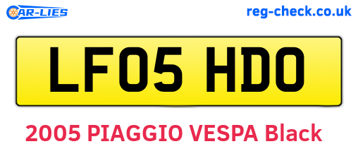 LF05HDO are the vehicle registration plates.