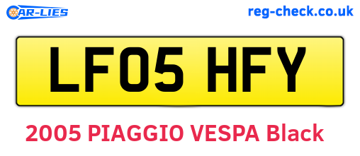 LF05HFY are the vehicle registration plates.