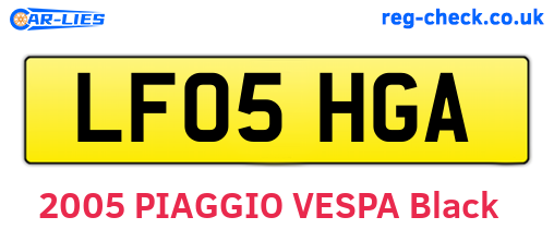 LF05HGA are the vehicle registration plates.