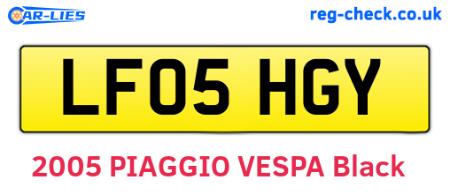 LF05HGY are the vehicle registration plates.