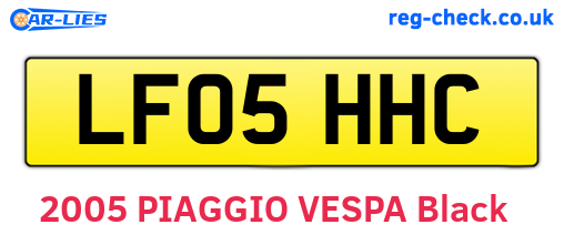 LF05HHC are the vehicle registration plates.