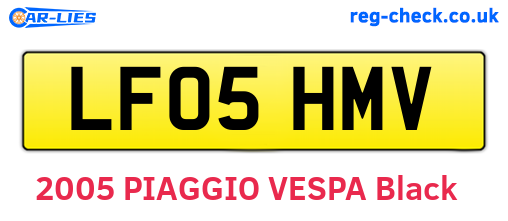 LF05HMV are the vehicle registration plates.