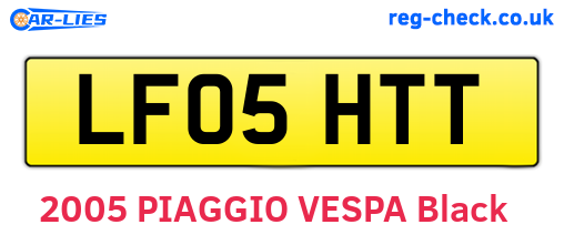 LF05HTT are the vehicle registration plates.