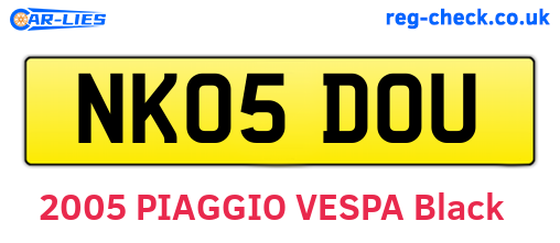 NK05DOU are the vehicle registration plates.