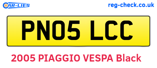 PN05LCC are the vehicle registration plates.