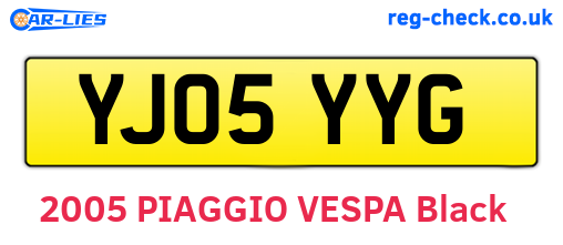 YJ05YYG are the vehicle registration plates.