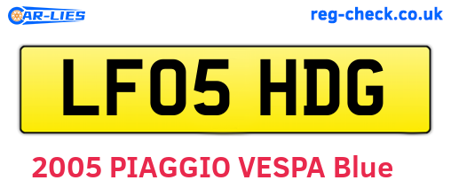 LF05HDG are the vehicle registration plates.