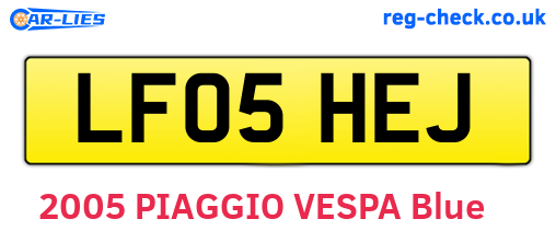 LF05HEJ are the vehicle registration plates.
