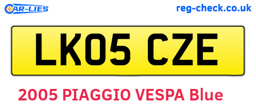 LK05CZE are the vehicle registration plates.