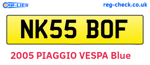 NK55BOF are the vehicle registration plates.