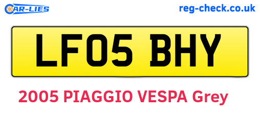 LF05BHY are the vehicle registration plates.