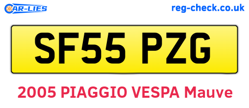 SF55PZG are the vehicle registration plates.