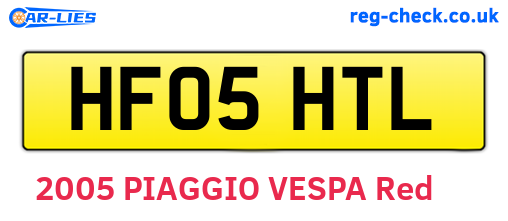 HF05HTL are the vehicle registration plates.