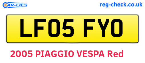 LF05FYO are the vehicle registration plates.