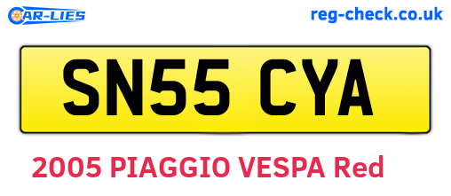 SN55CYA are the vehicle registration plates.