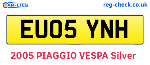 EU05YNH are the vehicle registration plates.