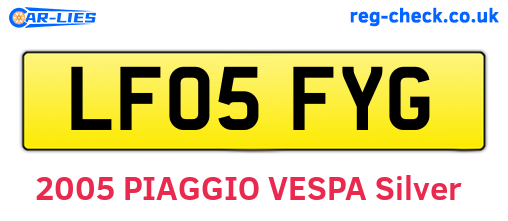 LF05FYG are the vehicle registration plates.