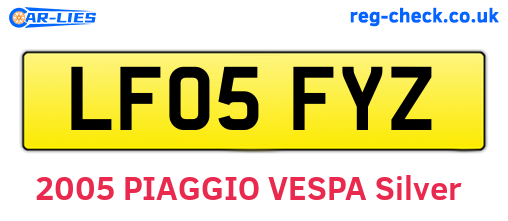 LF05FYZ are the vehicle registration plates.