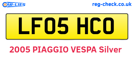 LF05HCO are the vehicle registration plates.
