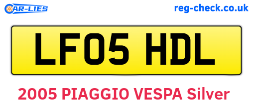LF05HDL are the vehicle registration plates.