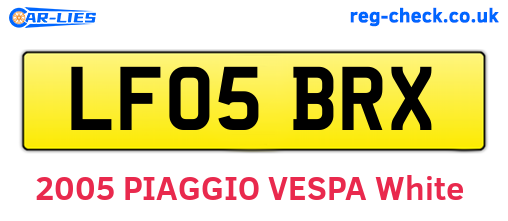 LF05BRX are the vehicle registration plates.