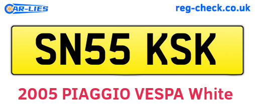 SN55KSK are the vehicle registration plates.