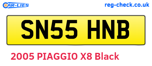 SN55HNB are the vehicle registration plates.